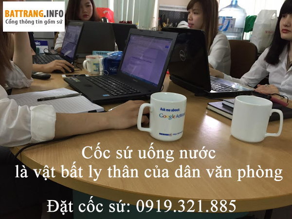 cốc sứ in logo bát tràng